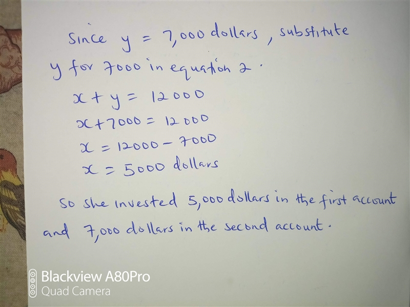 Last year, Nicole had to invest. She invested some of it in an account that paid simple-example-3