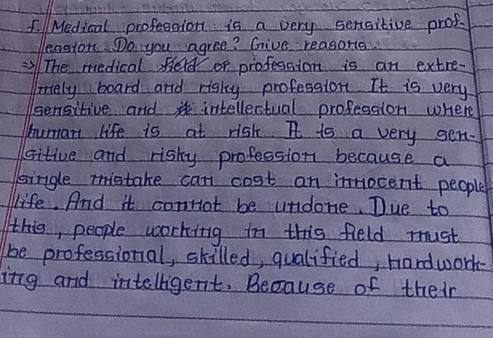 F. Medical profession is a very sensitive profession. Do you agree? Give ​-example-1