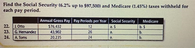 I need to find the social security and Medicare. Please let me know how you got your-example-1