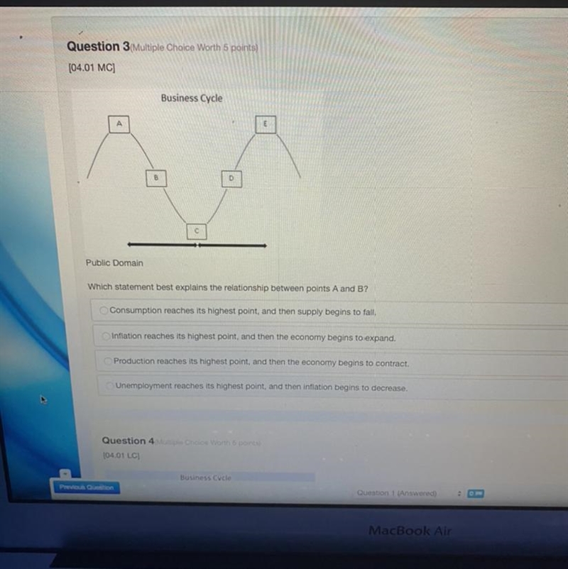 Which statement best explains the relationship between points A and B?-example-1