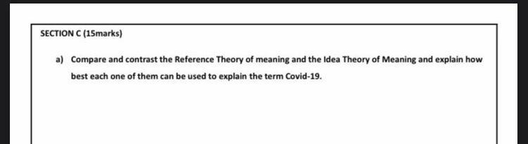 Compare and contrast reference theory of meaning and idea theory of meaning-example-1