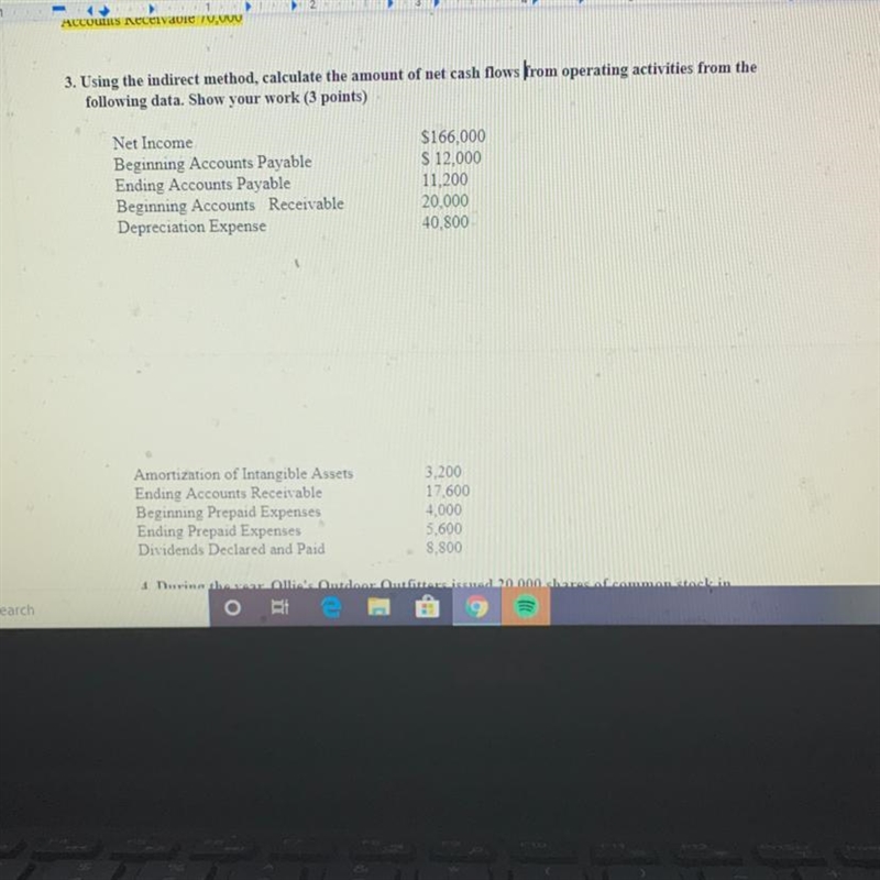 Using the indirect method calculate the amount of net cash flows from operating activities-example-1