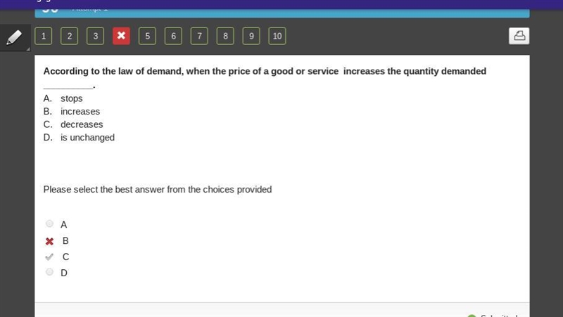 According to the law of supply, when the price of a good increase the quantity supplied-example-1