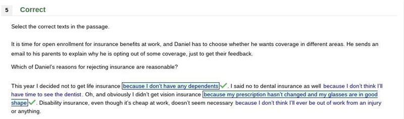 Which of Daniel’s reasons for rejecting insurance are reasonable?-example-1