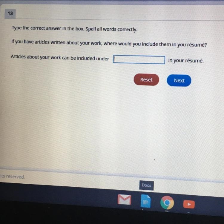 Type the correct answer in the box. Spell all words correctly. If you have articles-example-1