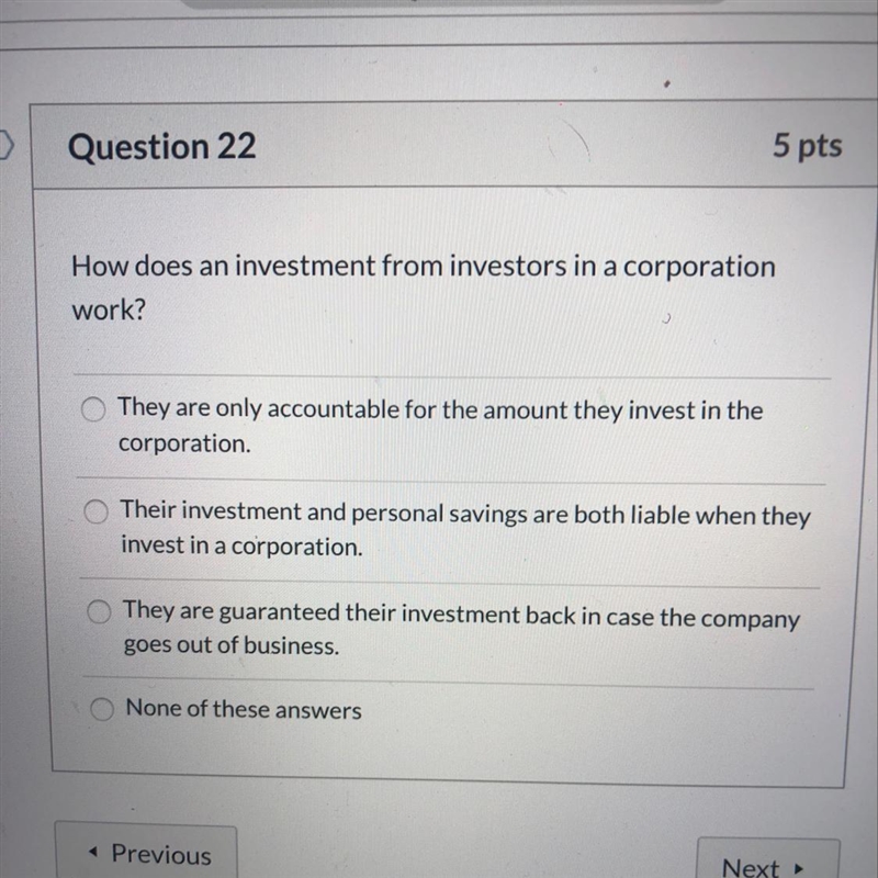 How does an investment from investors in a corporation work?-example-1