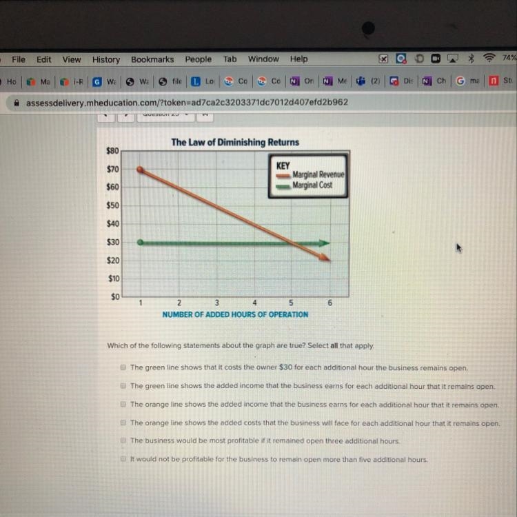 Which of the following statements about the graph are true? Select all that apply-example-1