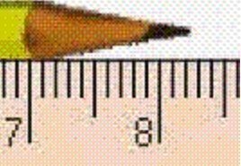 Assume that each large number is a centimeter. How long is this pencil? Only part-example-1