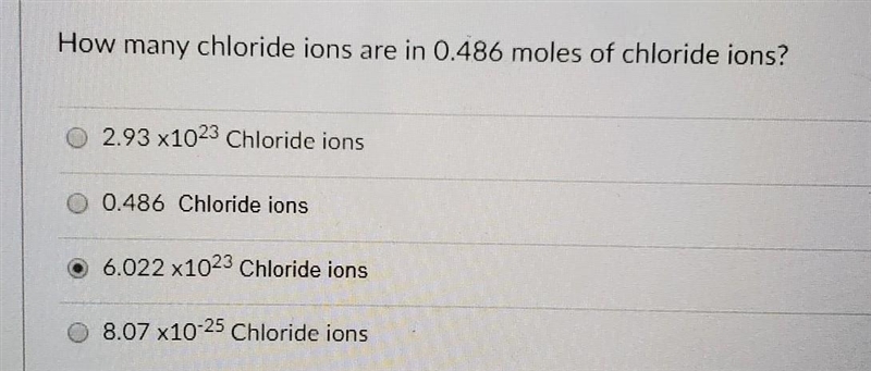 How many chloride ions are in 0.486 moles of chloride ions?​-example-1