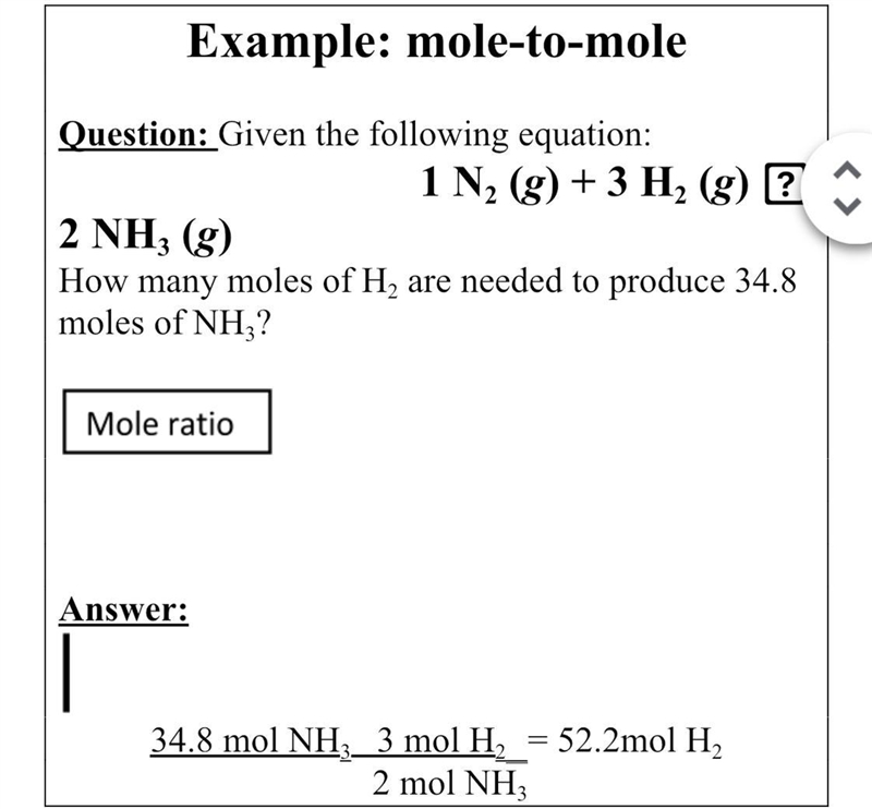 How many moles of H2 are needed to produce 34.8 moles of NH3?-example-1