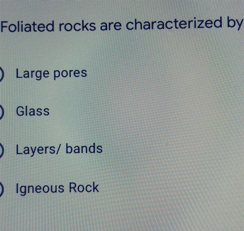 2. Foliated rocks are characterized by​-example-1