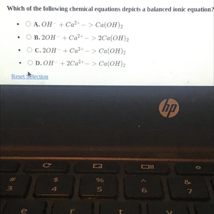 Which of the following chemical equations depicts a balanced ionic equation?-example-1