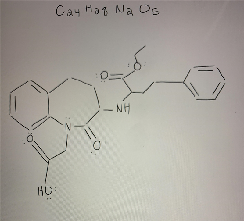 Hydrogen Bonding with Water - Your Drug Lotensin Directions: Show the structure of-example-1