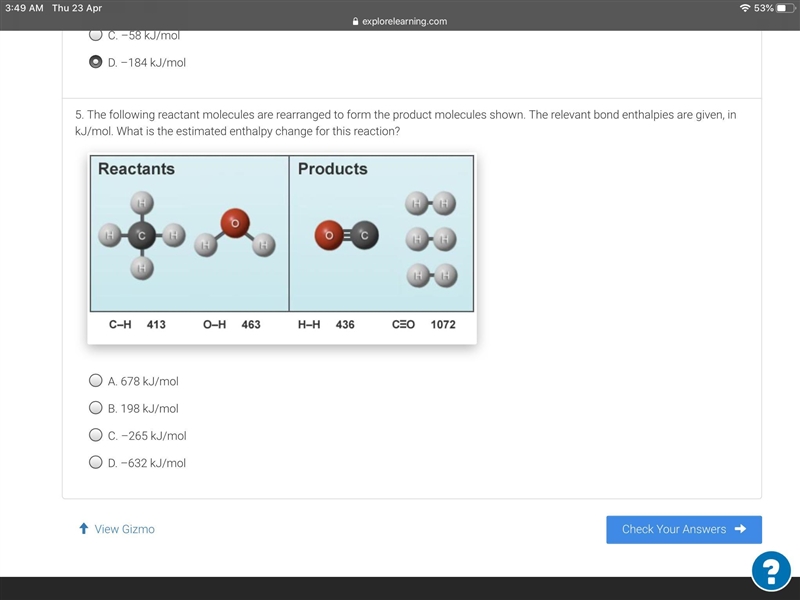 The following reactant molecules are rearranged to form the product molecules shown-example-1