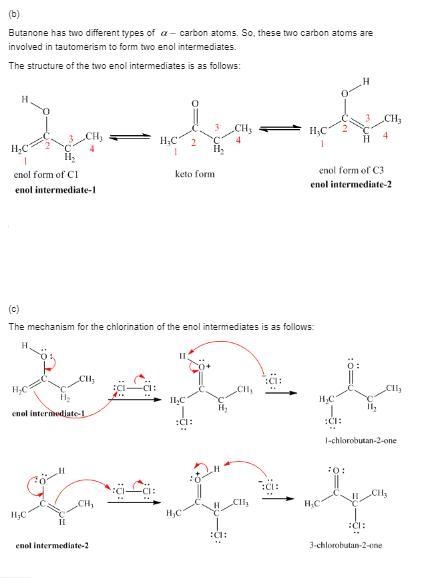 Chlorination of 2-butanone yields two isomeric products, each having the molecular-example-2