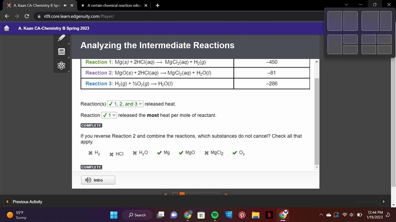 A certain chemical reaction releases 479 kJ of heat energy per mole of reactant consumed-example-1