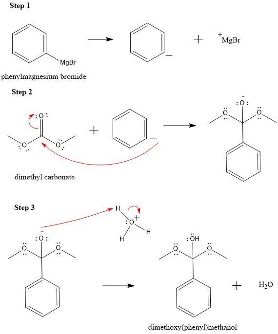 Draw the structure of the organic product(s) of the Grignard reaction between dimethyl-example-1