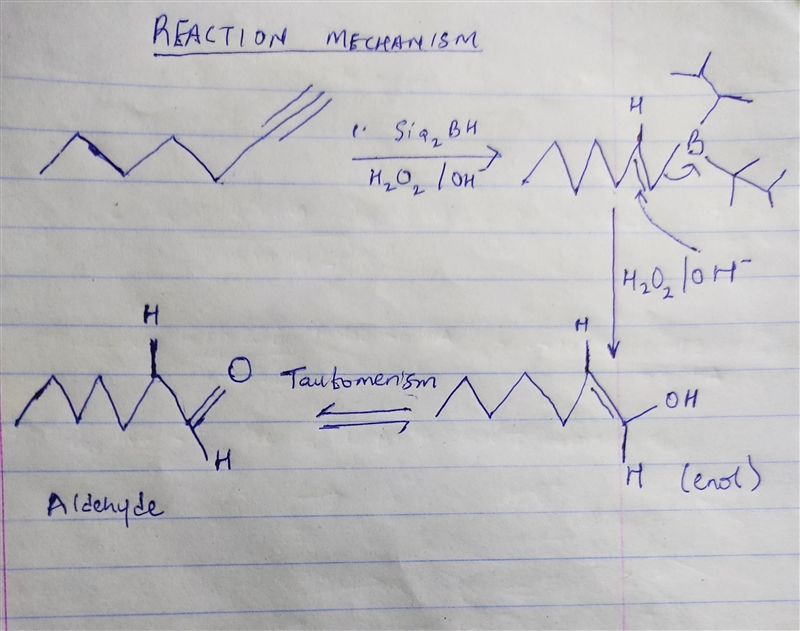 What class of organic product results when 1-heptyne is reacted with disiamylborane-example-1