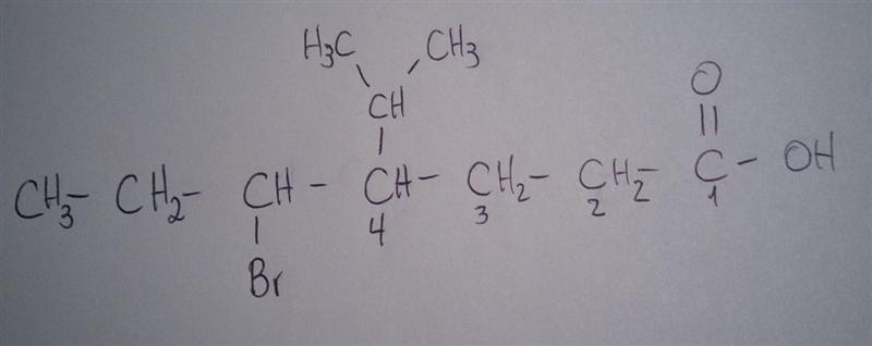 Identify the correct structure of 5-bromo-4-isopropylheptanoic acid.-example-1