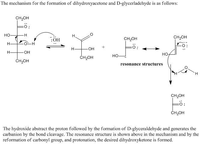 On treatment with aqueous base, D-fructose slowly undergoes cleavage to form dihydroxyacetone-example-1