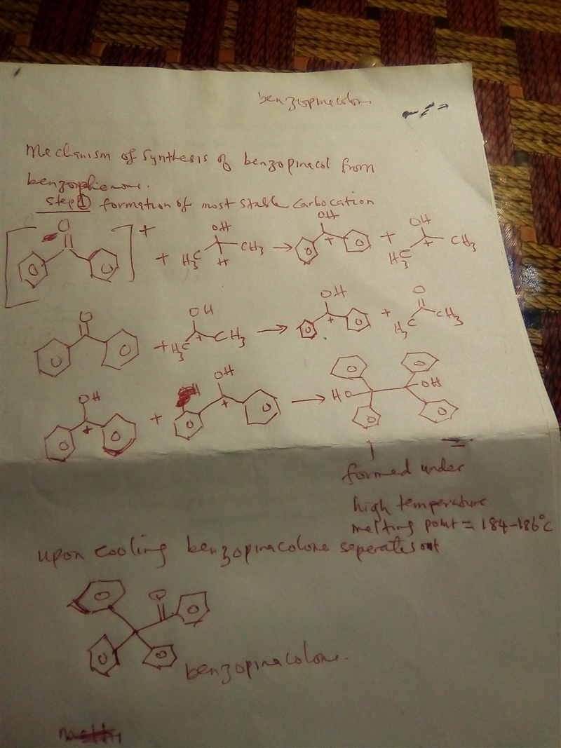 1. Submit a detailed mechanism for the synthesis of benzopinacolone starting with-example-1