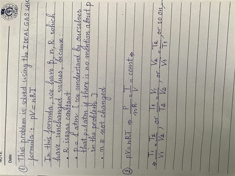 At what temperature will a gas be, if you allow it to expand from its original volume-example-1