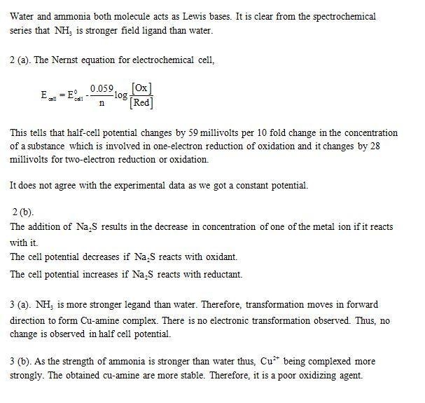 (BONUS QUESTION) In the copper complexes investigated, the water and ammonia molecules-example-1