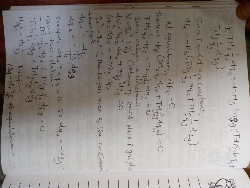 Consider a closed containing a solid in equilibrium with its vapor. The volume of-example-2