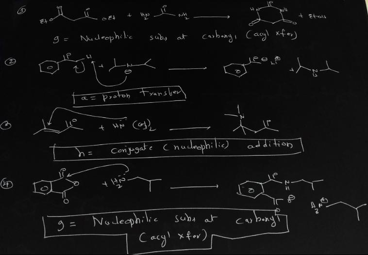 a = Proton transfer d = SN2 Nucleophilic substitution g = Nucleophilic subs at carbonyl-example-2