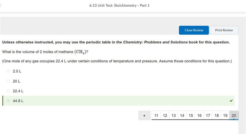 What is the volume of 2 moles of methane (CH4)? (One mole of any gas occupies 22.4 L-example-1