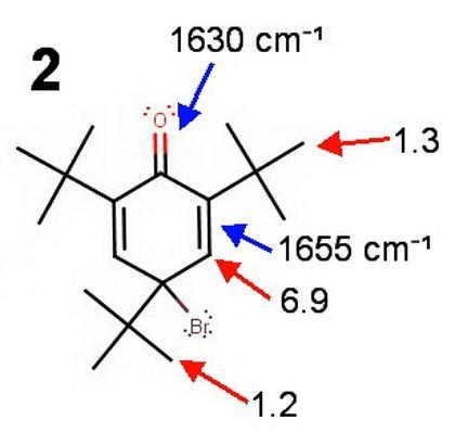 Treatment of 2,4,6-tri-tert-butylphenol with bromine in cold acetic acid gives the-example-2