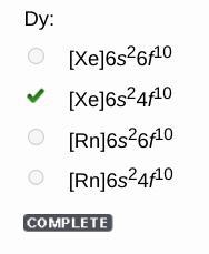 What is the Noble Gas Configuration for Europium? A [Xe]6s24f6 B [Rn] 6s24f6 C [Og-example-1