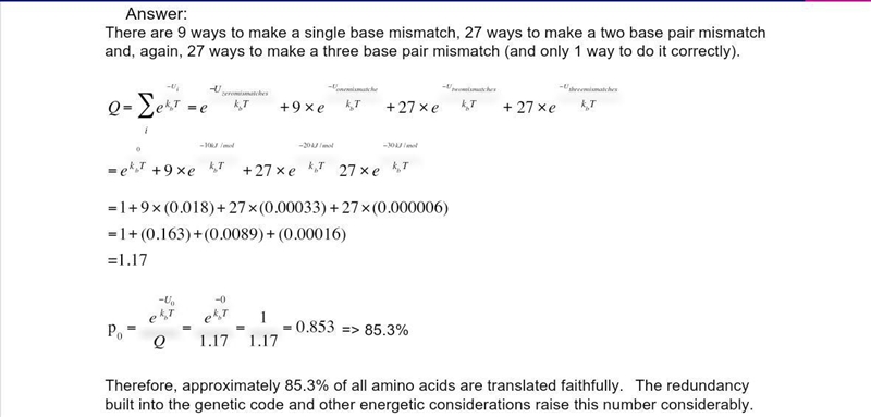 Consider a ribosome translating a codon to an amino acid. Compared to a perfect pairing-example-1