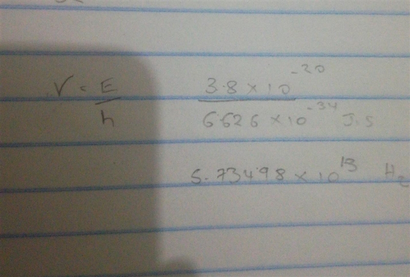 What is the frequency of a photon that has 3.82 x 10^-20 J of energy? ​-example-1