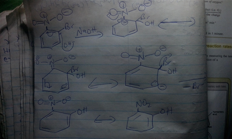 5. When ortho-bromonitrobenzene is treated with NaOH at elevated temperature, only-example-1