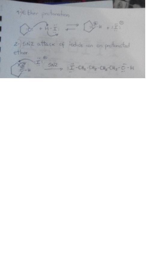 Question : The above compound is an ether. Give thestructure of the product(s) and-example-2