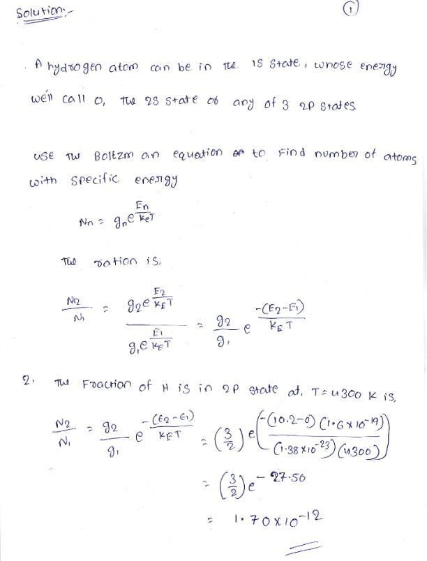 A hydrogen atom can be in the 1S state, whose energy we'll call 0, the 2S state, or-example-1