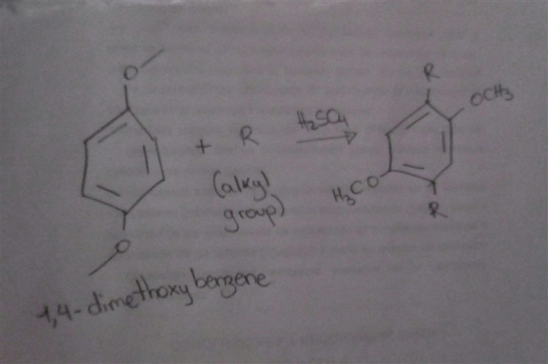 Explain the regiochemistry of the Friedel-Crafts alkylation of 1,4-dimethoxybenzene-example-1