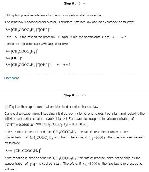 The saponification (hydrolysis) of ethyl acetate occurs according to the stoichiometric-example-4