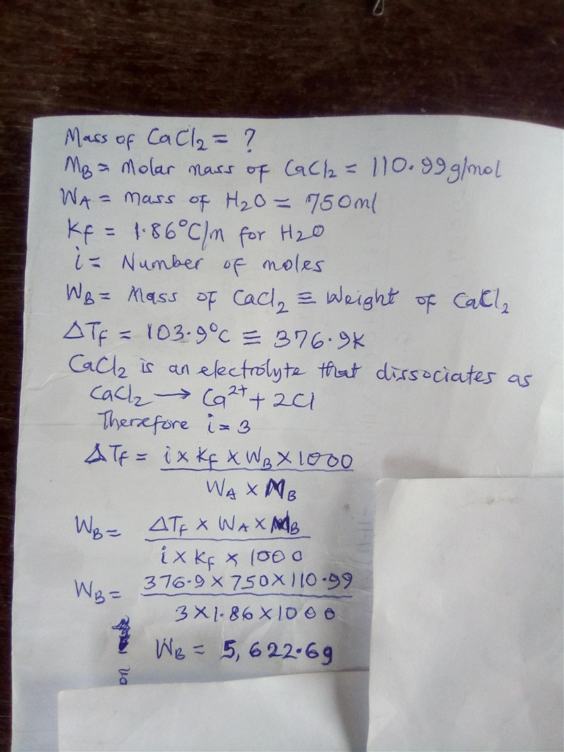 Calculate the mass of CaCl2 ( formula wt. = 110.99) thatshould be added to 750. ml-example-1