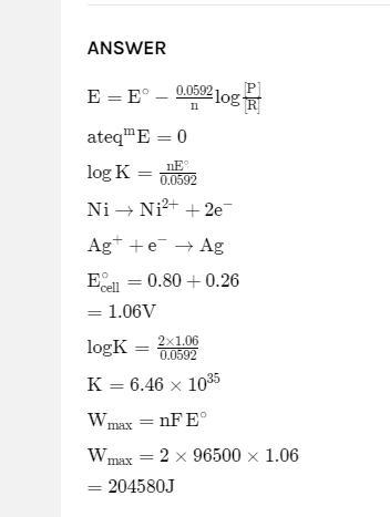 QUESTION TWO (a) Derive Nernst equation for measuring the EMF of the cell (b) Calculate-example-1