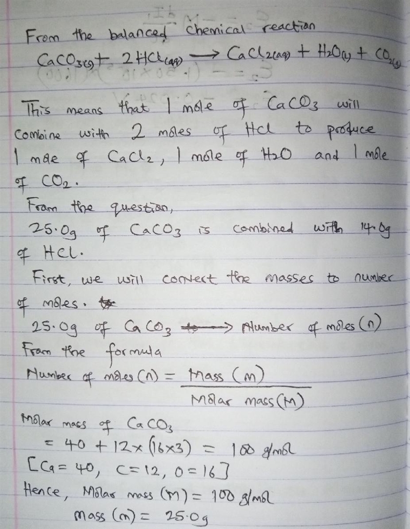 When calcium carbonate is added to hydrochloric acid, calcium chloride, carbon dioxide-example-1