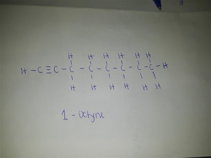 Draw the structural formula for 1-octyne. Click the "draw structure" button-example-1