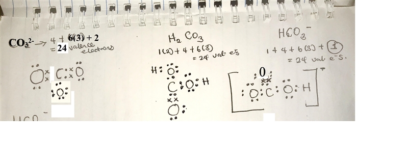 draw the lewis structure for CO2, H2CO3, HCO3-, and CO3 2-.Rank these in order of-example-1