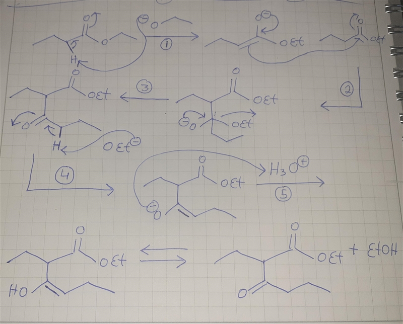 g A Claisen reaction requires an ester and the alkoxide base of the ester. Draw the-example-2