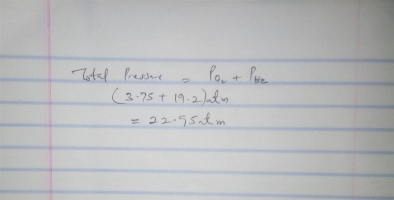 Calculate the partial pressure of each gas and the total pressure if the temperature-example-2