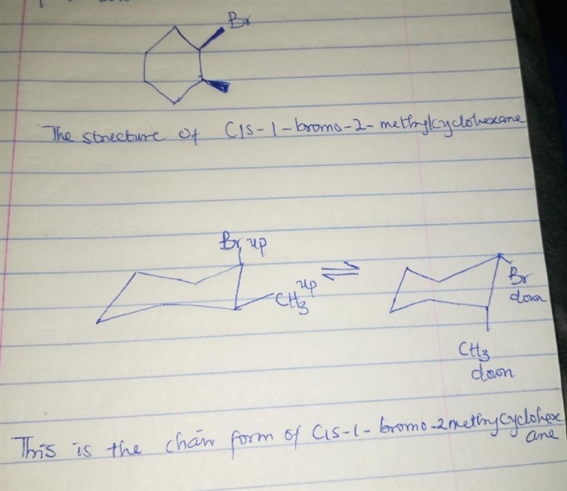 The two alternative chair conformations of cis-1-bromo-2-methylcyclohexane differ-example-1