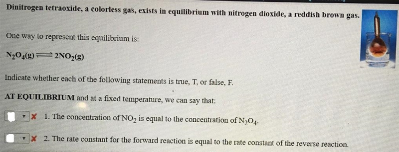 Dinitrogen tetraoxide, a colorless gas, exists in equilibrium with nitrogen dioxide-example-1