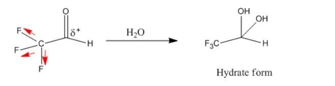 Select all of the statements that are true of the fluorinated version of the aldehyde-example-1