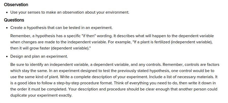 Observation • Use your senses to make an observation about your environment. Questions-example-1